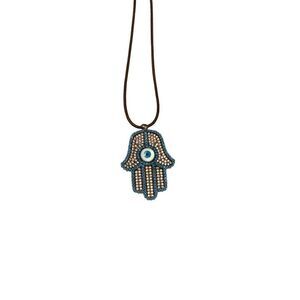 Swarovski Crystal Hamsa Evil Eye Protection Pendant Necklace